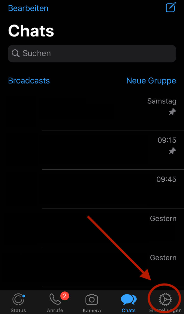 WhatsApp Backup erstellen Einstellungen